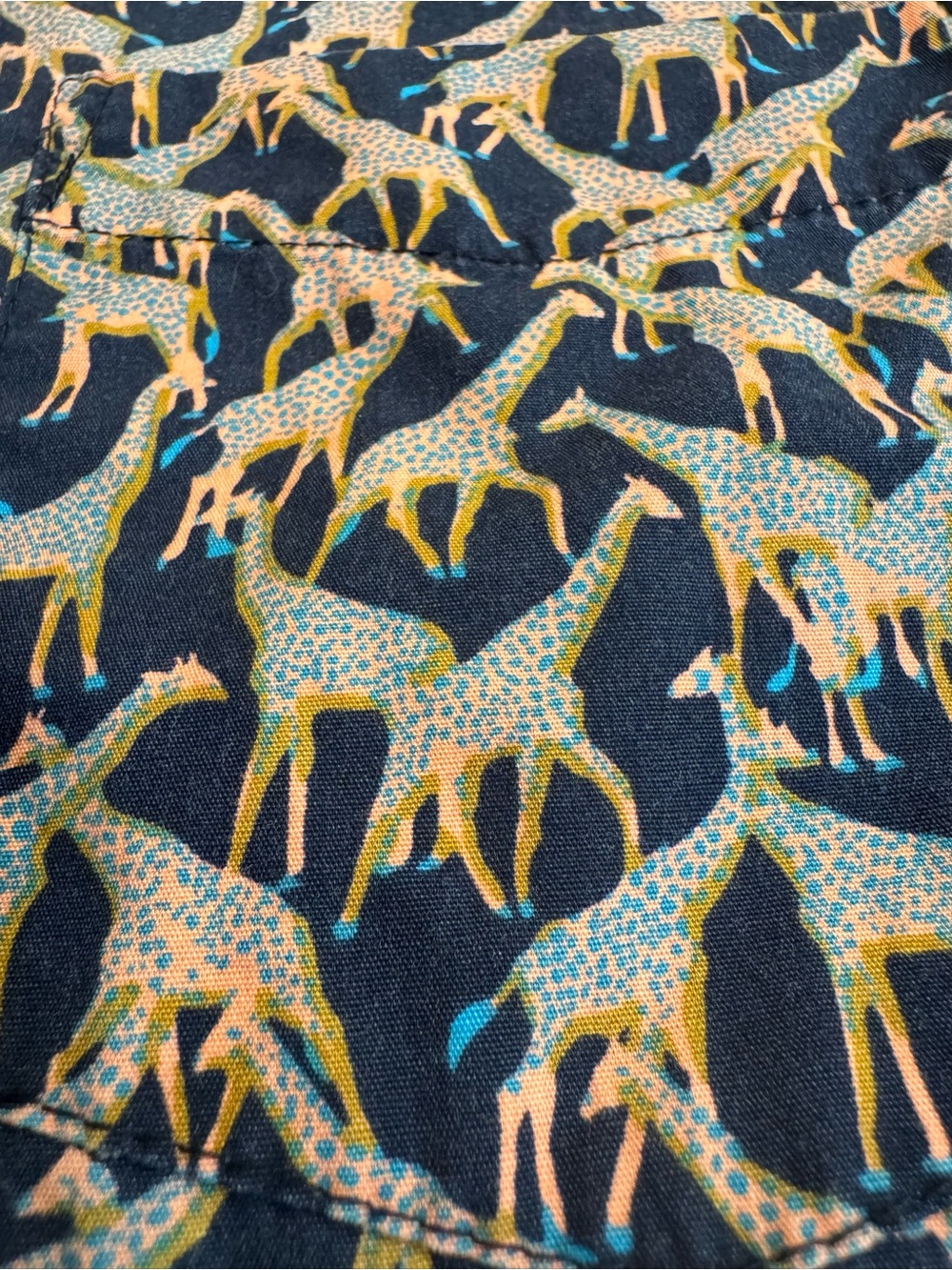 🦒 Men’s Giraffe Print Navy & Pink Button Down Short Sleeve Shirt — Sz M - Picture 6 of 8